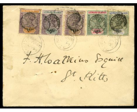 1897 July 28 Locally addressed philatelic cover bearing Diamond Jubilee 4d dull mauve and orange to 5s green and blue (SG 12/