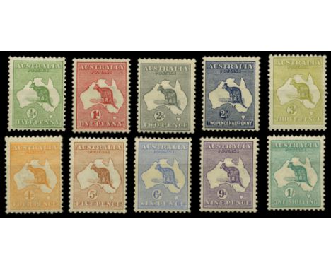 1913-14 ½d to 1s (SG 1-11), a few shortish perfs in places, the 4d with light overall gum toning, this and the 1s with bends,