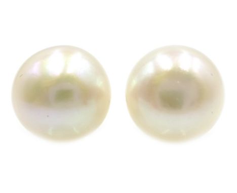 Pair of 18ct gold fresh water white pearl ear-rings stud ear-rings, pearls 9 carat Condition Report Click here for further im