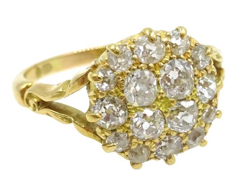 18ct gold pave set diamond ring, stamped 750 Condition Report Approx 4.5gm size Q-RClick here for further images, condition, 