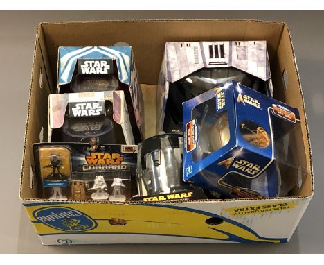 A collection of boxed Star Wars figures including boxed Star Wars die cast Titanium figures, Star Wars Rebels Trooper set, St