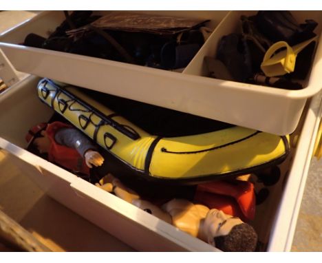 Box of Action Man figures and accessories