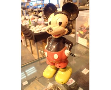 Vintage plastic clockwork Marx Mickey Mouse figurine