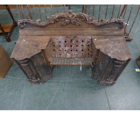 Cast iron fireplace and front