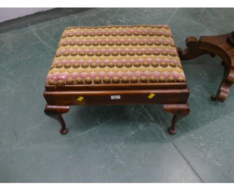 Tapestry topped Victorian footstool