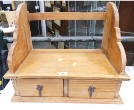 Pine book trough with two drawers set beneath, 30 cm x 50 cm x 40 cm high