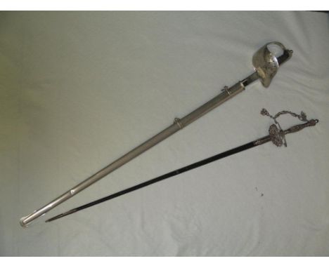 A George V officer's sword by Henry Poole & Co, with pierced bole hilt, etched blade, stamped 03689, with metal scabbard and 