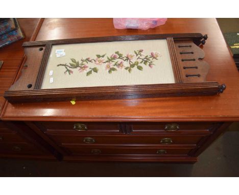 Small folding screen with floral tapestry panels