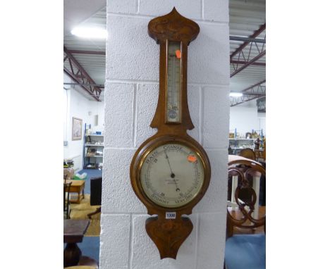 AN OAK CASED ART NOUVEAU STYLE BAROMETER, marked 'Basil Smart, Coventry and Birmingham' 