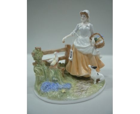 A ROYAL WORCESTER LTD EDITION FIGURE GROUP, 'Bluebell Time' 107/450 (certificate) 