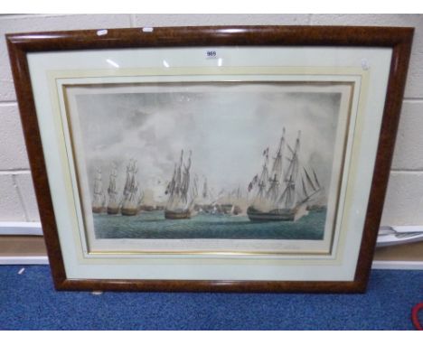 AFTER R. DODD, a framed Victory of Trafalgar colour print, approximately 50cm x 76cm