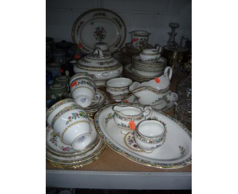 COALPORT 'MING ROSE' DINNERWARES, ginger jar etc (over 50 pieces) 