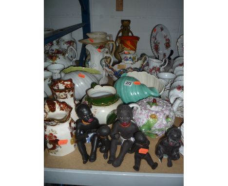 VARIOUS CERAMICS, to include Mason's, Poole, florally encrusted early teapot (sd) etc 