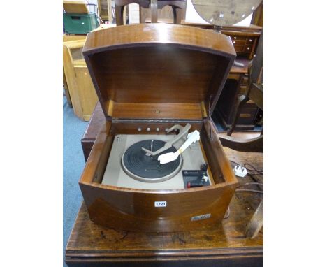 A PYE 'BLACK BOX' MAHOGANY CASED RECORD PLAYER 