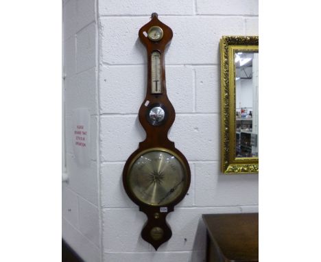 A 19TH CENTURY MAHOGANY CASED WALL BAROMETER (sd) 