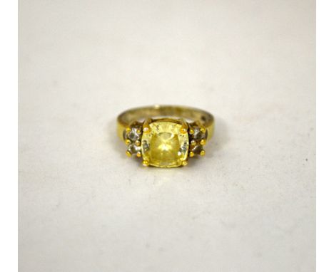 A CUBIC ZIRCONIA DRESS RING, ring size Q