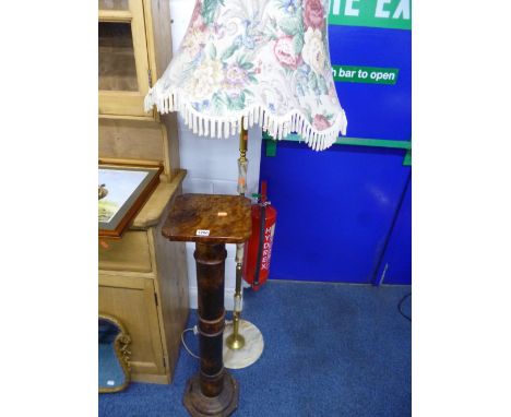 A PLANT STAND, and a standard lamp with shade (2)  