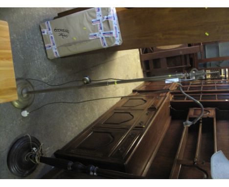 Brass standard reading lamp. 