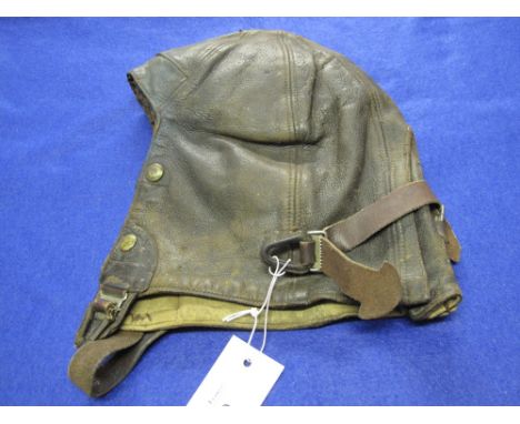 Vintage leather pilot's hat. 