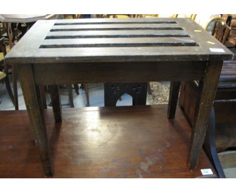 Vintage oak rectangular suitcase stand. 