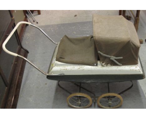 Vintage tin plate Tri-Ang pram. 