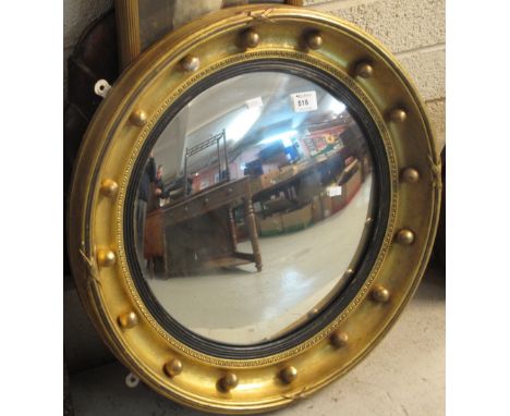 Gilt circular convex mirror. 