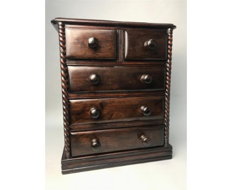 APPRENTICE CHEST OF DRAWERS, in the form of a pillar chest