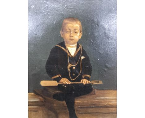 19TH CENTURY BRITISH SCHOOL, PORTRAIT OF A SAILOR BOY, oil on canvas; along with a watercolour by Stewart, pair of colour pri