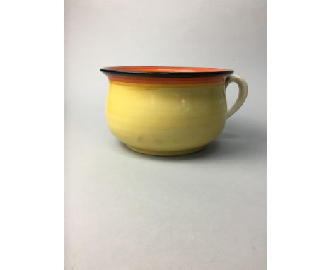 CLARICE CLIFF CHAMBER POT, along with two others