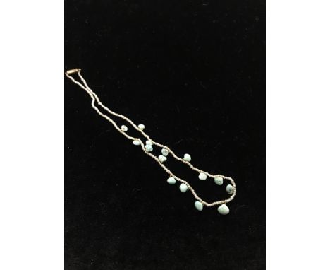 SEED PEARL AND TURQUOISE NECKLACE