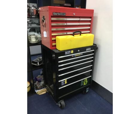 LARGE COLLECTION OF VARIOUS TOOLS, contained in a trolley and a carry case
