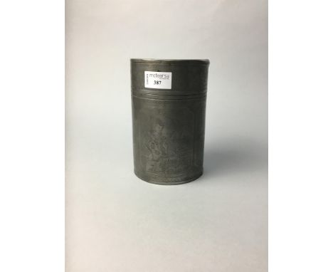 CHINESE PEWTER CADDY