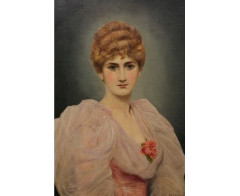 ARTHUR LONGLEY VERNON (EXH. 1880-1917), HALF LENGTH PORTRAIT OF A YOUNG LADY, signed and dated '89, oil on canvas, framed. 75
