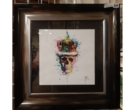 SKULL &amp; CROWN PICTURE - 55CMS SQ