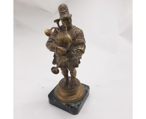 SMALL VICTORIAN BRONZE OF BAGPIPES PLAYER - 175CMS (H)