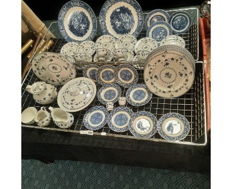 ROYAL DOULTON ''YORK TOWN'' PARK DINNER SERVICE &amp; OTHER BLUE &amp; WHITE CHINA