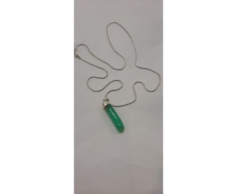 JADE PENDANT ON STERLING SILVER CHAIN