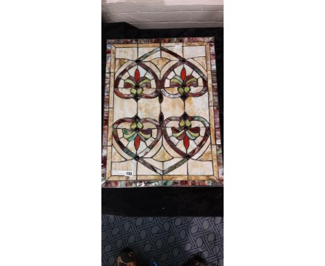 ART NOUVEAU STAINED GLASS PANEL 61CMS X 45CMS