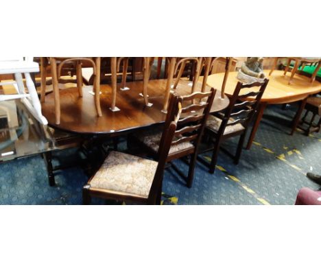 REFECTORY TABLE WITH 6 LADDER BACK CHAIRS