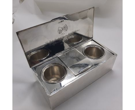 H/M SILVER INKWELL &amp; STAMP HOLDER - MAPPIN &amp; WEBB 882CM