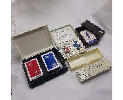 COLLECTION OF PLAYING CARDS &amp; DOMINOES - SOME BAKELITE CASES
