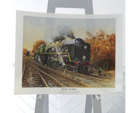 After Terence Cuneo (British, 1907-1996), Ready to Roll - Merchant Navy Pacific no. 35027 Port Line owned and restored by the