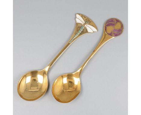 With gilding and enamel details. Germany, Flensburg, Robbe &amp; Berking, 1978 / 1985, hallmarks: moon, crown, maker's mark, 