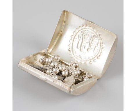 With a biblical scene and a silver rosary. Belgium, 20th century, hallmarks: A800/A835, unknown maker's mark - light signs of