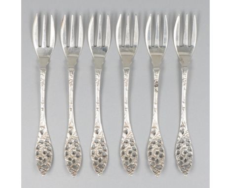 Beautifully executed with openwork handle and moulded decorations. Netherlands, Schoonhoven, Gebr. T. &amp; J. Huisman, 1934-