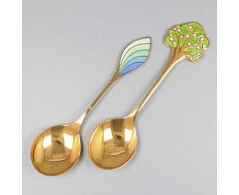 With gilding and enamel details. Germany, Flensburg, Robbe &amp; Berking, 1984 / 1989, hallmarks: moon, crown, maker's mark, 