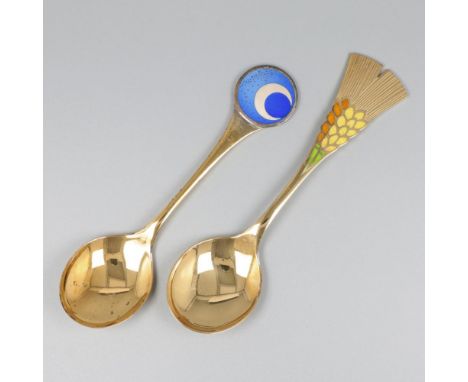 With gilding and enamel details. Germany, Flensburg, Robbe &amp; Berking, 1979 / 1987, hallmarks: moon, crown, maker's mark, 