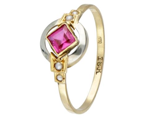 Hallmarks: 585, 18K. Ring size: 18.75 mm / 59 mm. Weight: 1.53 grams.