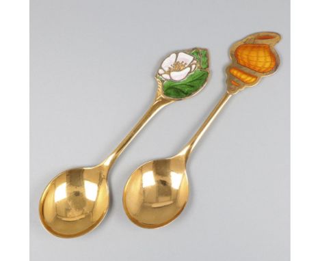 With gilding and enamel details. Germany, Flensburg, Robbe &amp; Berking, 1983 / 1986, hallmarks: moon, crown, maker's mark, 