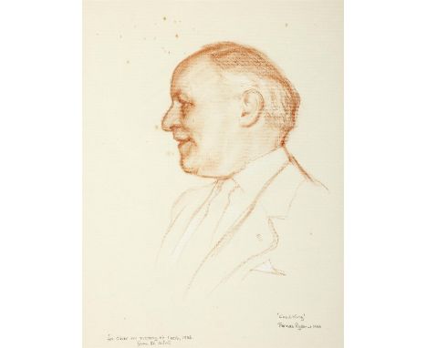 Thomas Ryan PPRHA (1929-2021)Portrait of Cecil KingPastel on paper, 38 x 29cm Signed, inscribed and dated 1986